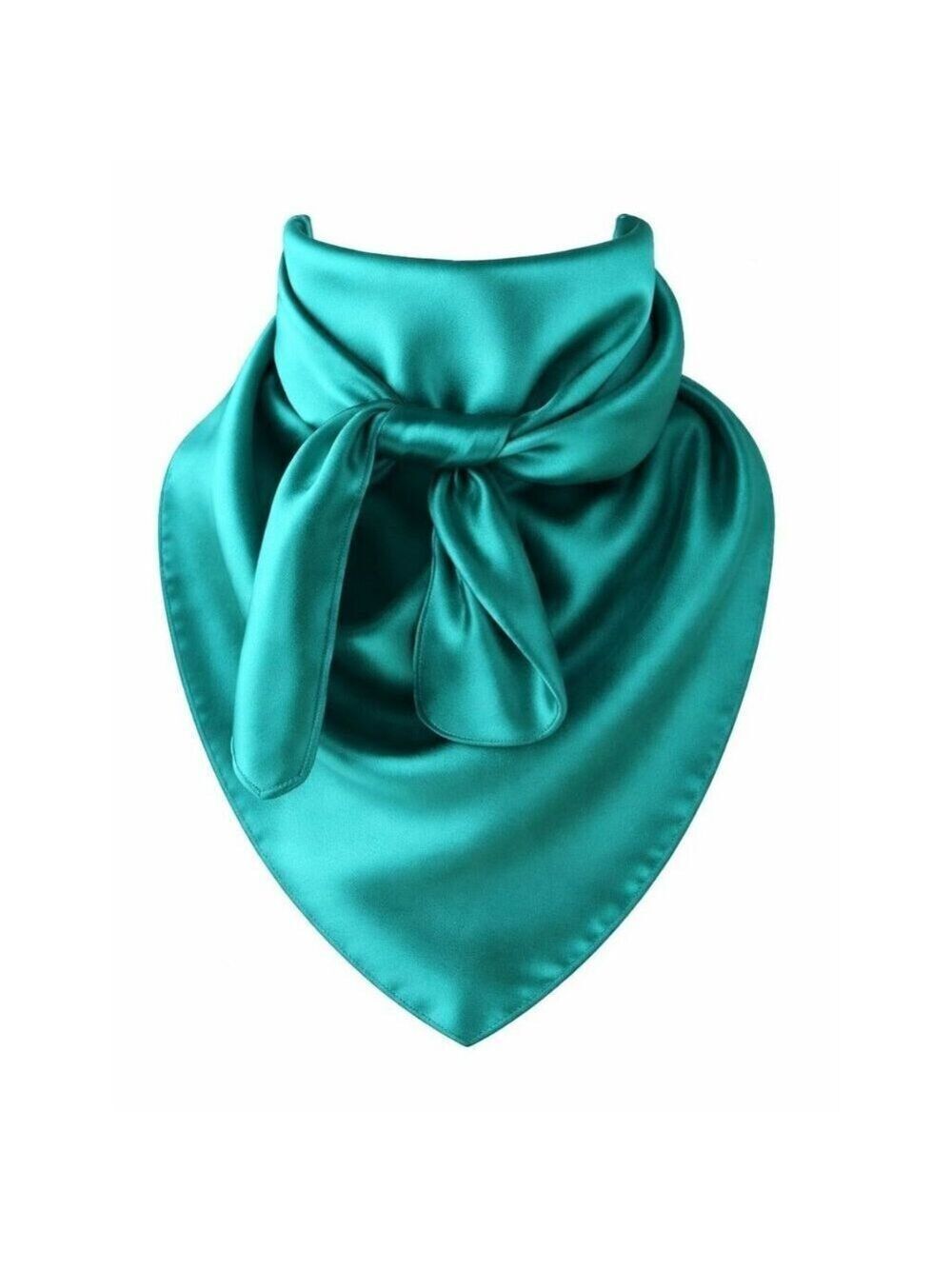 Teal Blue Wild Rag Scarf 35x35 Satin Western Cowgirl Cowboy Bandana